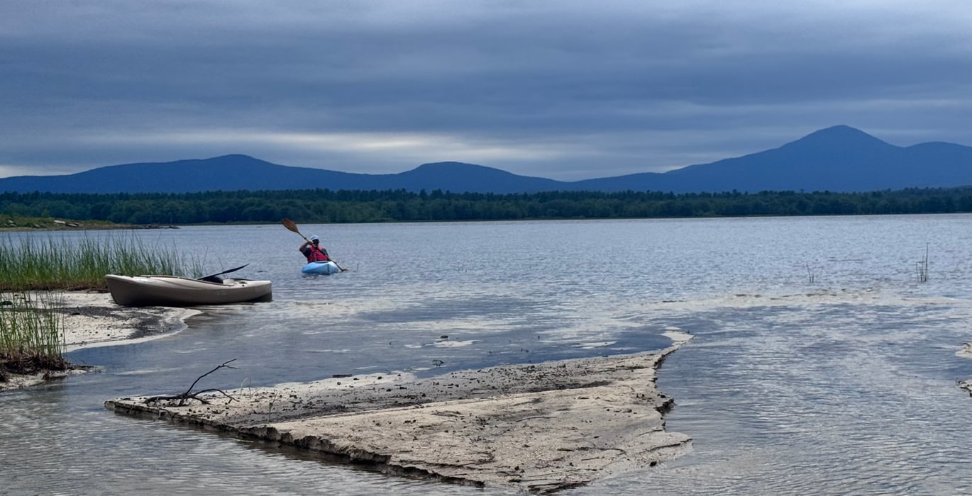 582 Elkins Stream inlet to pond with kayak