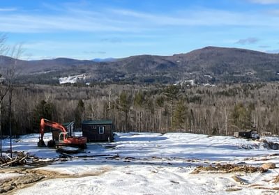 View of tiny house mountains