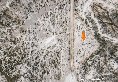 Aerial with outline of lot south view