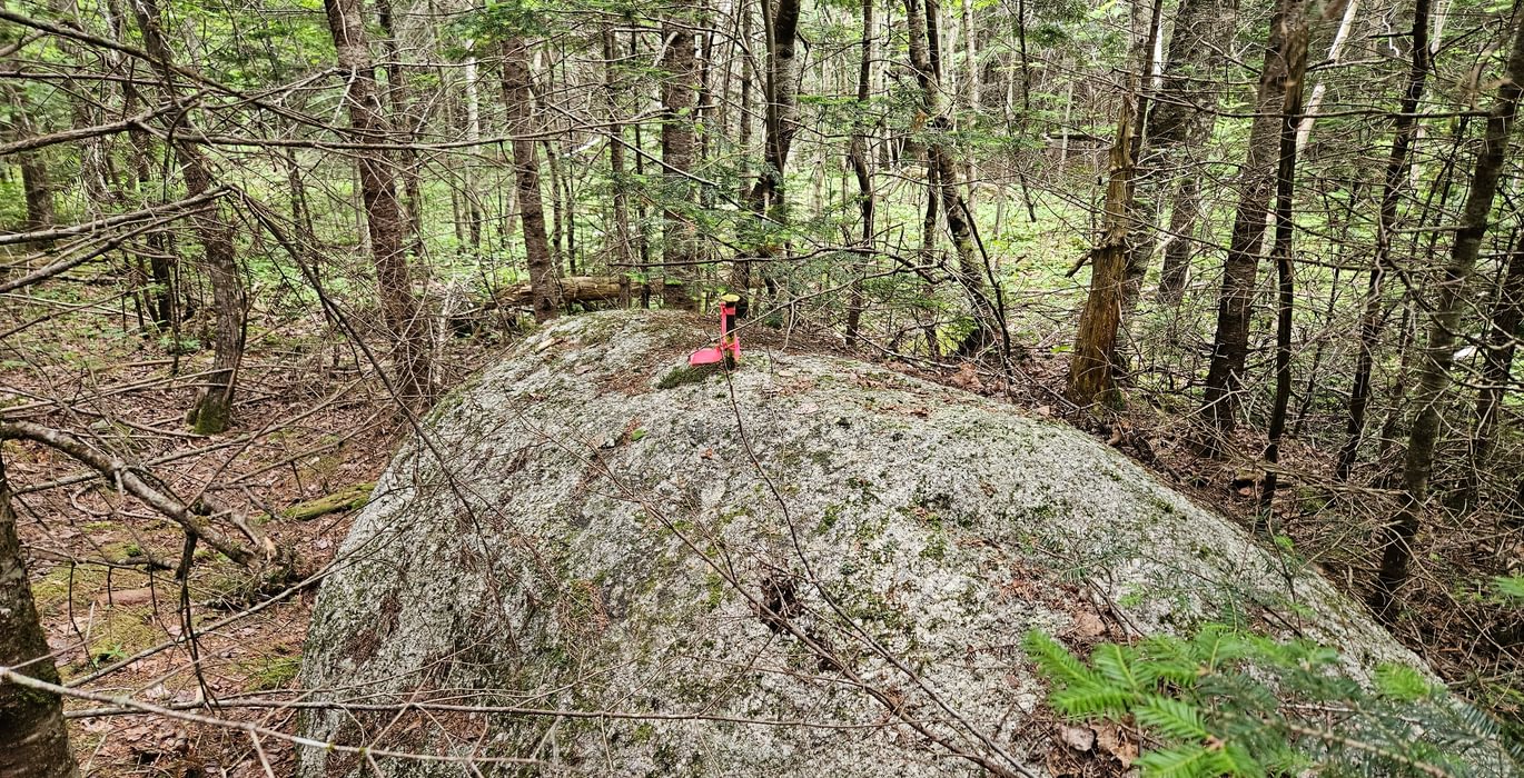 Corner pin in rock Route 1 lot