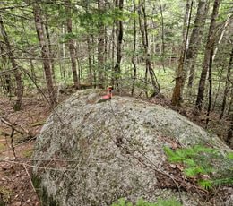 Corner pin in rock Route 1 lot