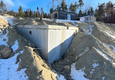 Concrete holding tank